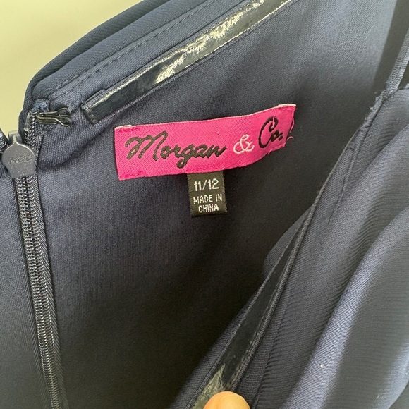 Morgan & Co. Off the Shoulder Jersey Jacquard Party Dress Size 11/12 - Picture 8 of 12